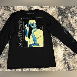 Ripple Junction Black Aaliyah Graphic Long Sleeve Tee